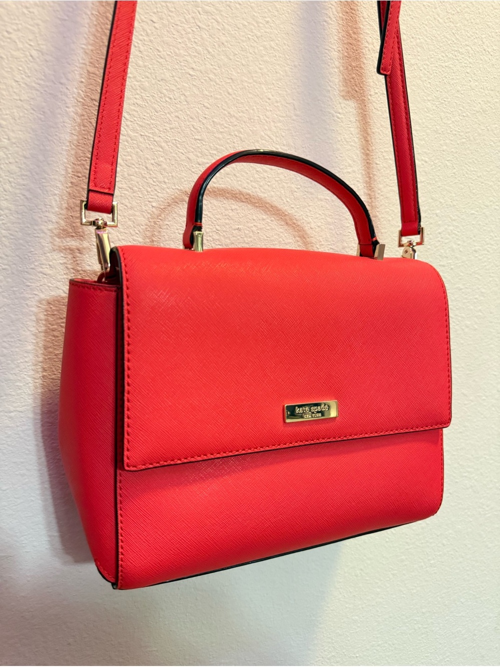 NWOT Kate Spade Newbury Lane Brynlee Satchel Crossbody Bag Geranium Red